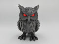 Crimson Watcher Owl - 3D printed decor