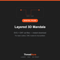Layered 3D Mandala — SVG & DXF Cut Files — ThreadAura digital cut file preview
