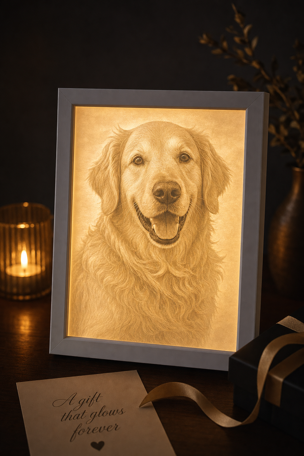Lithophane Portrait — 3D printed photo lithophane custom gift