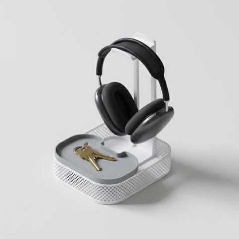 Minimalist 3 Part Headphone Stand With Storage Trays – 3d Printable Organizer