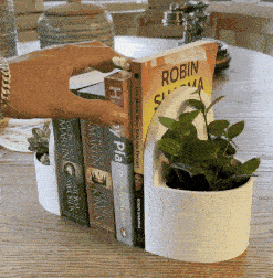 Bookend Planter With Water Reservoir