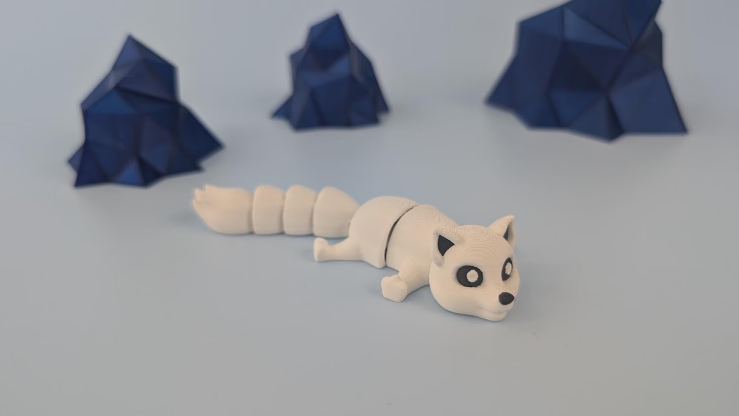 Arctic Fox Articulated Keychain Figure