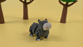 Hippo Articulated Keychain Figure