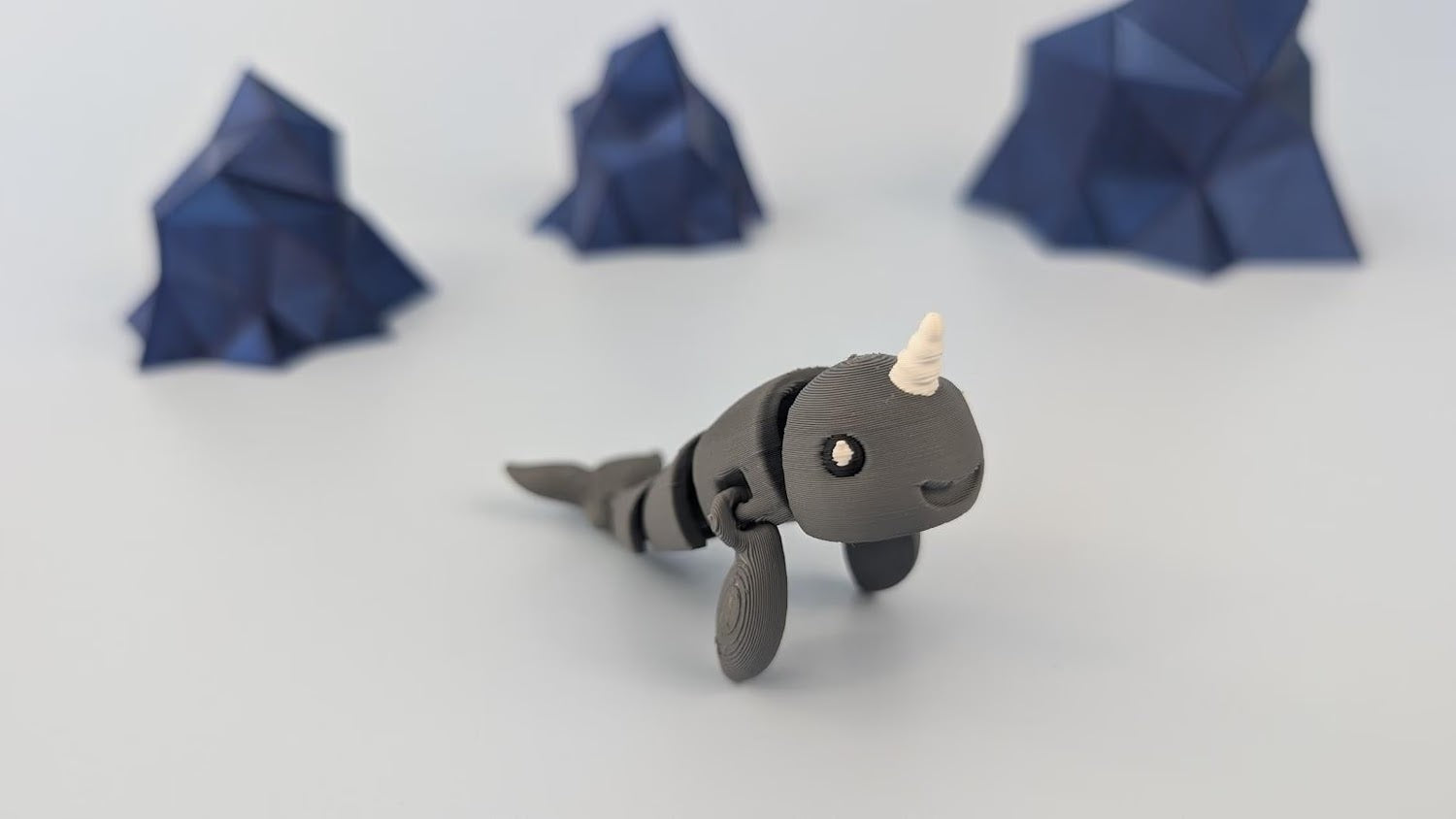Narwhal Articulated Keychain Figure