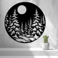 2d Snow Landscape at Night Wall Art/window Art