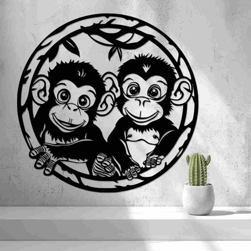 2d Baby Monkeys Wall Art