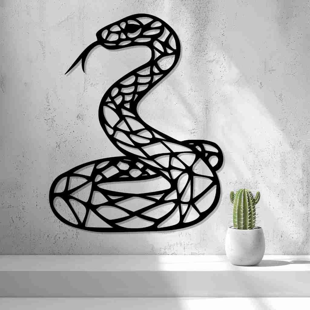 2d Low Poly Snake Wall Art