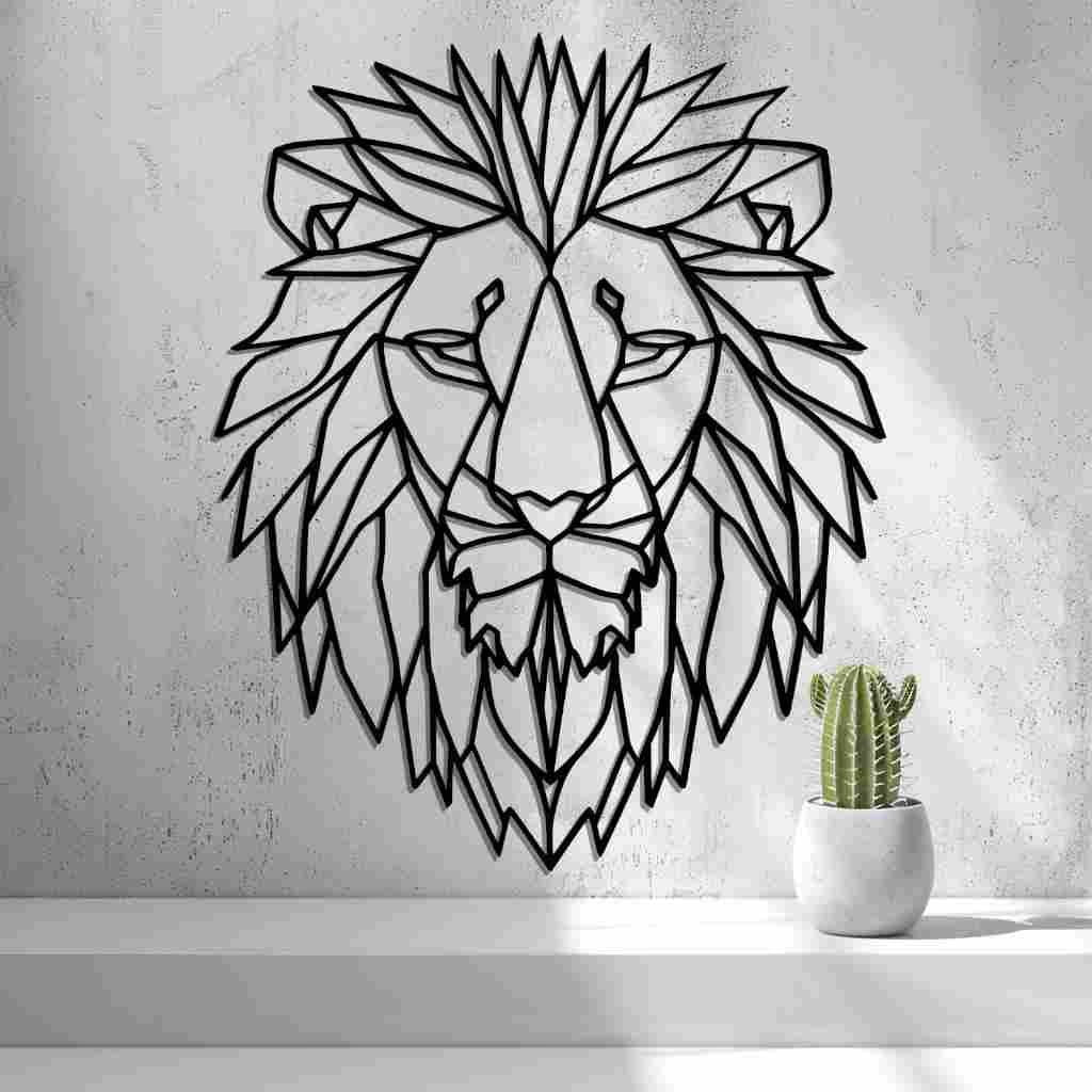 2d Lion Head Low Poly