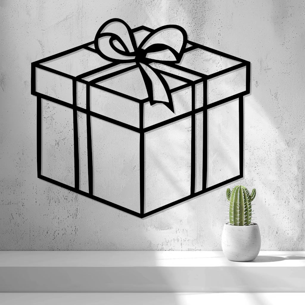 2d Christmas Present Wall Art/window Art